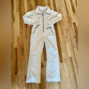 All in Motion White Snow Jumpsuit with Black Zipper
